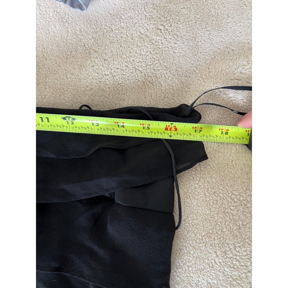 Tadashi Shoji Y2K Vintage Silk Ruffle Maxi Dress Size 10 Black Formal Cocktail - Picture 9 of 10